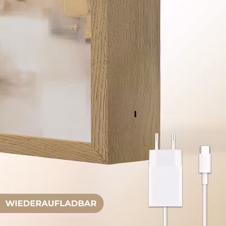 Abstracte vierkanten - Aardetonen - Mistig Light Box met batterij (Wandlamp) middel -USP_websiteoplaadbaarDE