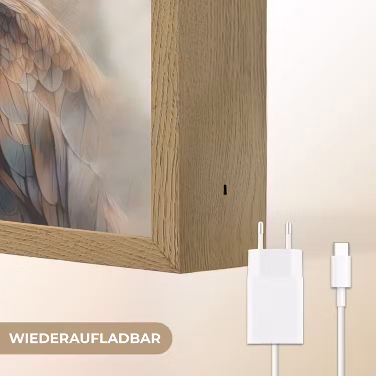 Arend - Adelaar - Vogel - Bloemen - Natuur Light Box met batterij (Wandlamp) middel -USP_websiteoplaadbaarDE