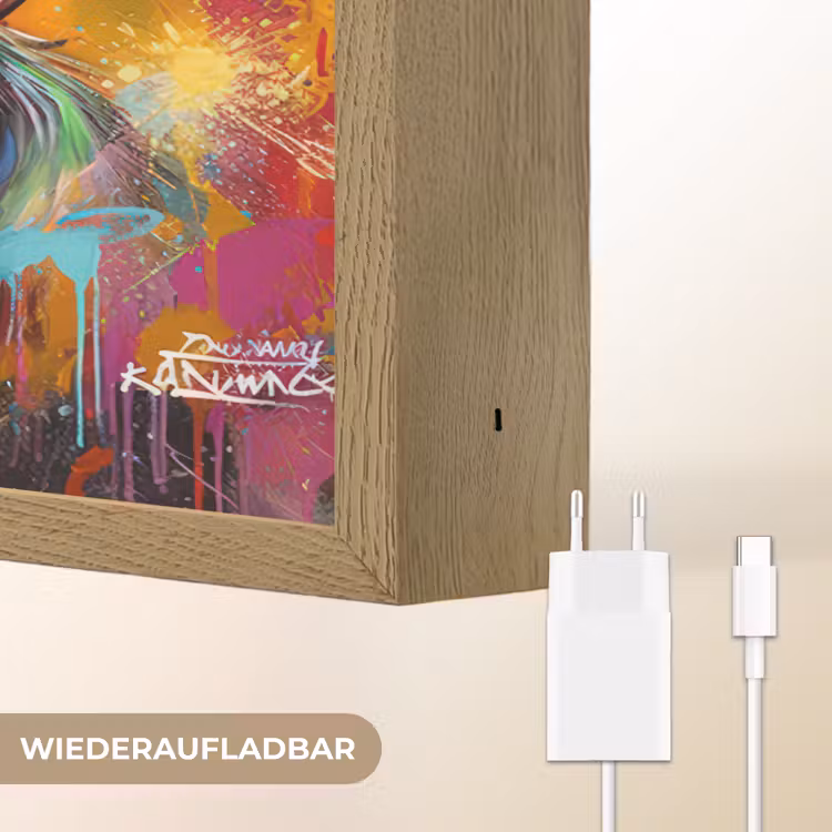 Aap - Gorilla - Graffiti - Dieren - Kleuren Light Box met batterij (Wandlamp) middel -USP_websiteoplaadbaarDE