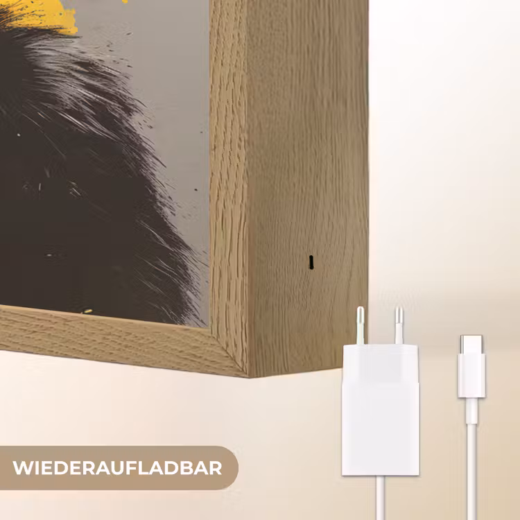 Aap - Chimpansee - Banaan - Geel - Dieren - Stropdas Light Box met batterij (Wandlamp) middel -USP_websiteoplaadbaarDE