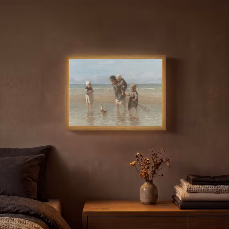 Oude meesters - Kunst - Kinderen der zee - Jozef Israëls Light Box met batterij (Wandlamp) middel -sfeer4