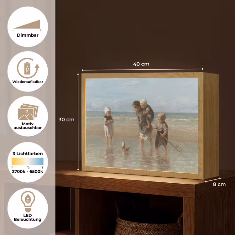 Oude meesters - Kunst - Kinderen der zee - Jozef Israëls Light Box met batterij (Wandlamp) middel -USP_websiteoverzichtDE