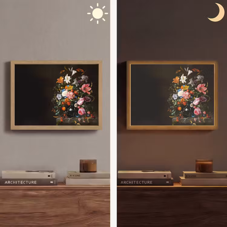 Oude meesters - Kunst - Vaas met bloemen - Jan Davidsz de Heem Light Box met batterij (Wandlamp) middel -sfeer3