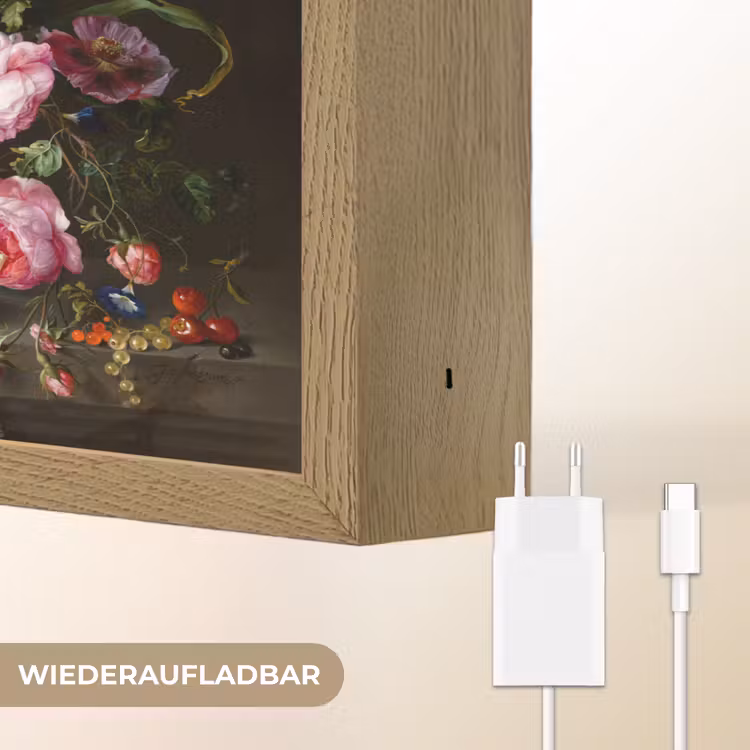 Oude meesters - Kunst - Vaas met bloemen - Jan Davidsz de Heem Light Box met batterij (Wandlamp) middel -USP_websiteoplaadbaarDE