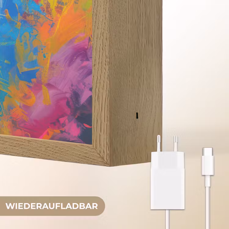 Oude man - Expressief - Kleurrijk Light Box met batterij (Wandlamp) middel -USP_websiteoplaadbaarDE