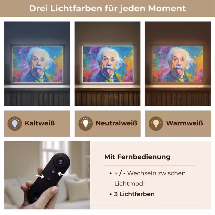 Oude man - Expressief - Kleurrijk Light Box met batterij (Wandlamp) middel -USP_lichtkleurDE
