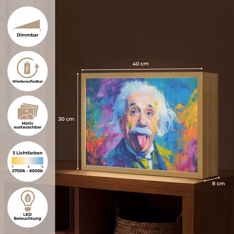 Oude man - Expressief - Kleurrijk Light Box met batterij (Wandlamp) middel -USP_websiteoverzichtDE
