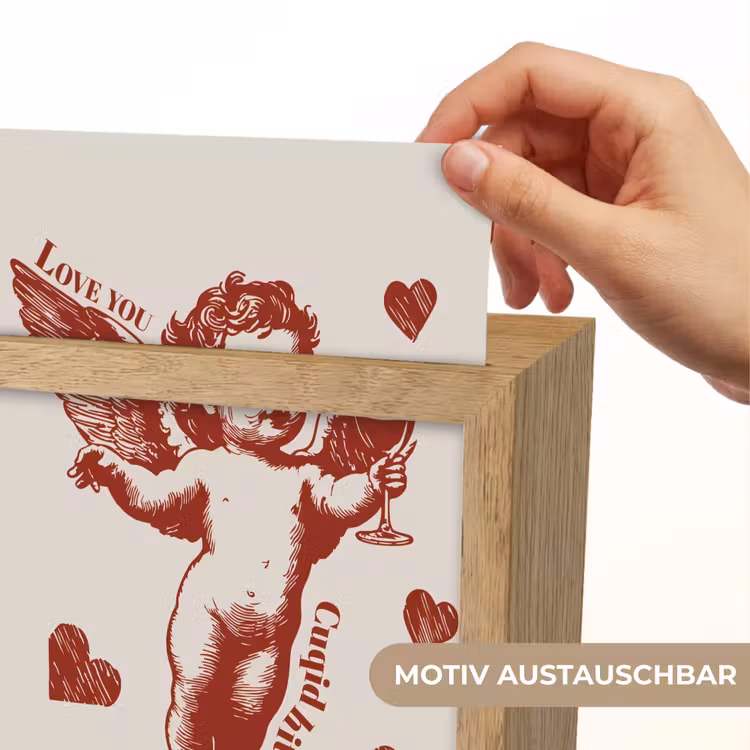 Cupido - Hartjes - Rood - Klassiek Light Box met kabel (Wandlamp) klein -USP_websiteprintDE