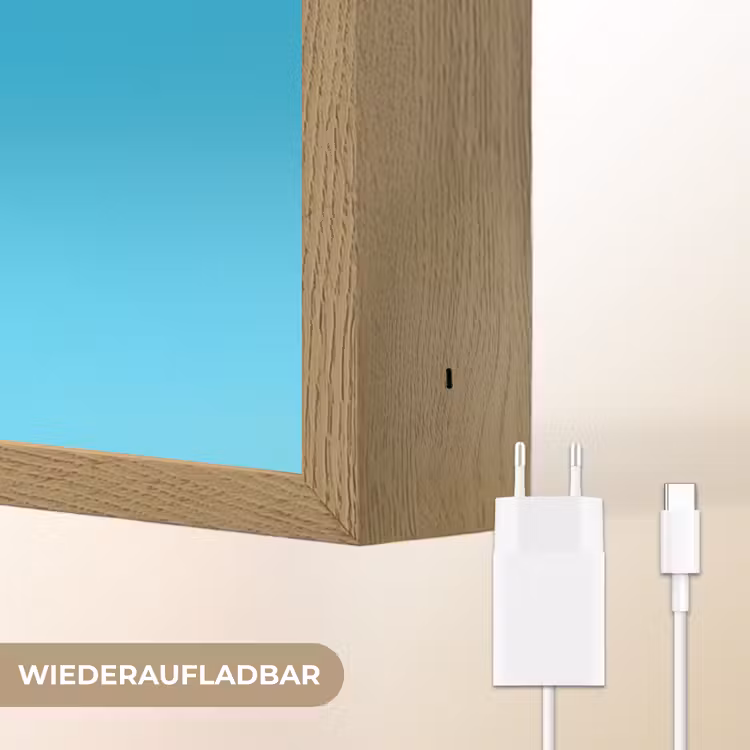 Ananas - Regenboog - Blauw - Popart Light Box met batterij (Wandlamp) middel -USP_websiteoplaadbaarDE