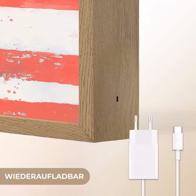 Anker - Verfspatten - Rood - Blauw Light Box met batterij (Wandlamp) middel -USP_websiteoplaadbaarDE