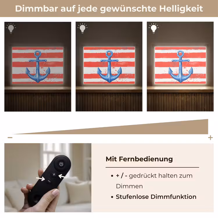 Anker - Verfspatten - Rood - Blauw Light Box met batterij (Wandlamp) middel -USP_dimbaarDE