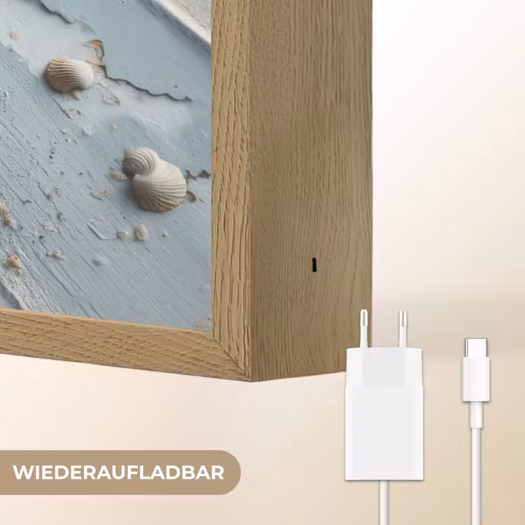 Anker - Hout - Schelpen - Zand Light Box met batterij (Wandlamp) middel -USP_websiteoplaadbaarDE