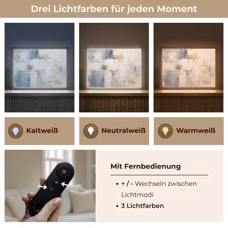Aquarel - Abstract - Kunst Light Box met batterij (Wandlamp) middel -USP_lichtkleurDE