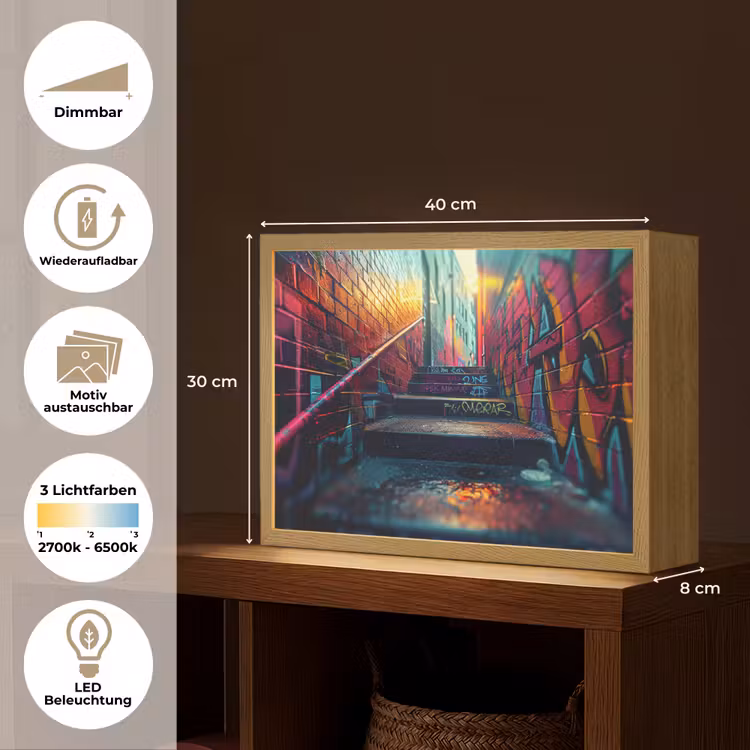 Architectuur - Neon - Trap - Graffiti Light Box met batterij (Wandlamp) middel -USP_websiteoverzichtDE