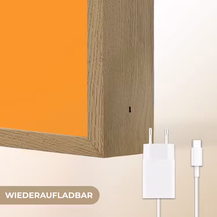 Takken - Bladeren - Minimalistisch - Blauw Light Box met batterij (Wandlamp) middel -USP_websiteoplaadbaarDE
