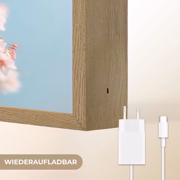 Takken - Bloesems - Roze Light Box met batterij (Wandlamp) middel -USP_websiteoplaadbaarDE