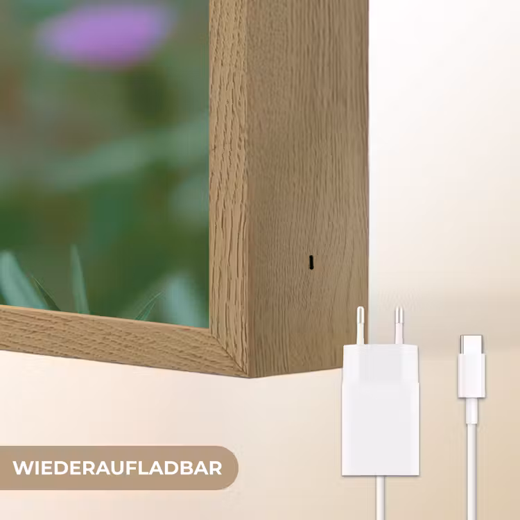 Aster - Paars - Bloem - Blaadjes Light Box met batterij (Wandlamp) middel -USP_websiteoplaadbaarDE