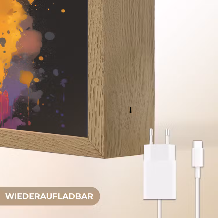 Astronaut - Graffiti - Zwart - Kleuren Light Box met batterij (Wandlamp) middel -USP_websiteoplaadbaarDE