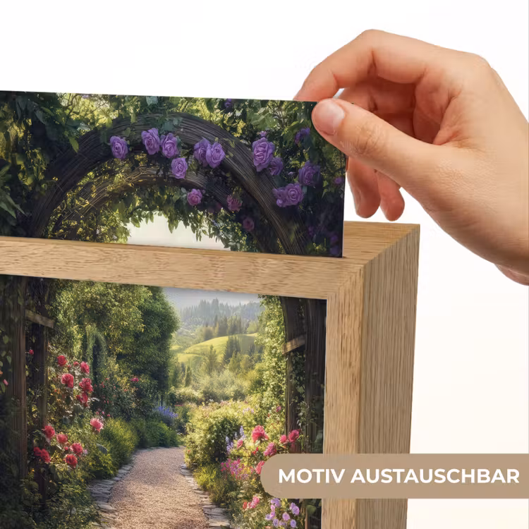 Doorkijk - Landschap - Bloemen - Tuinboog - Natuur Light Box met kabel (Wandlamp) klein -USP_websiteprintDE