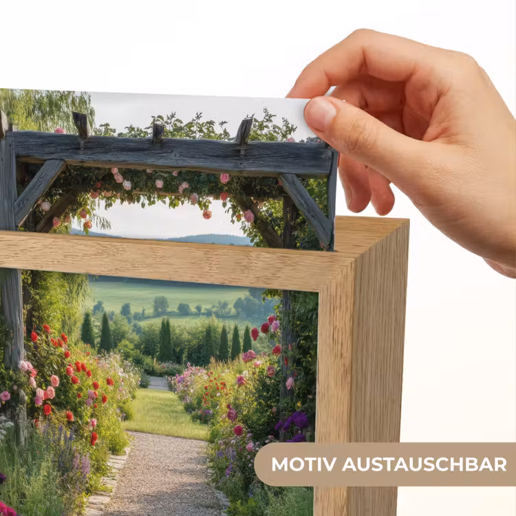 Doorkijk - Landschap - Natuur - Tuinboog - Bloemen Light Box met kabel (Wandlamp) klein -USP_websiteprintDE