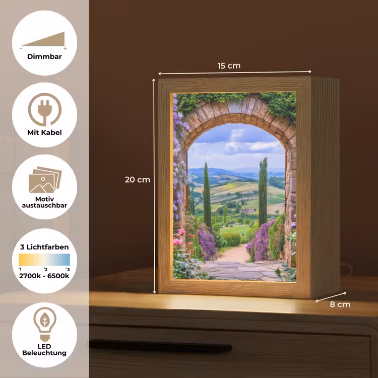 Doorkijk - Toscane - Landschap - Poort Light Box met kabel (Wandlamp) klein -USP_websiteoverzichtDE
