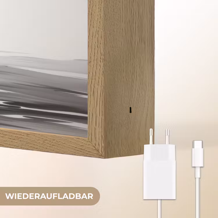 Bamboestammen - Water - Minimalistisch - Wit Light Box met batterij (Wandlamp) middel -USP_websiteoplaadbaarDE