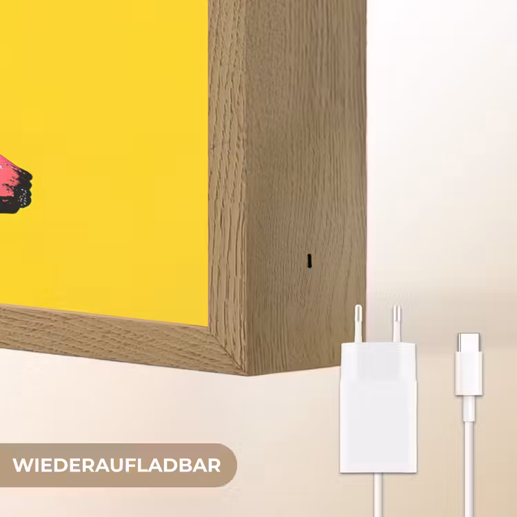 Banaan - Grafisch - Geel Light Box met batterij (Wandlamp) middel -USP_websiteoplaadbaarDE