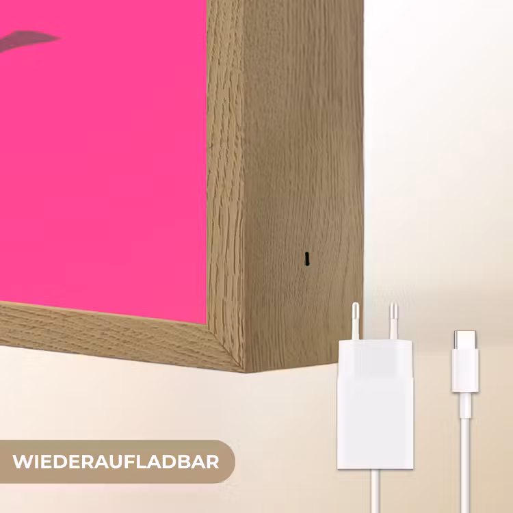 Banaan - Zebraprint - Roze Light Box met batterij (Wandlamp) middel -USP_websiteoplaadbaarDE