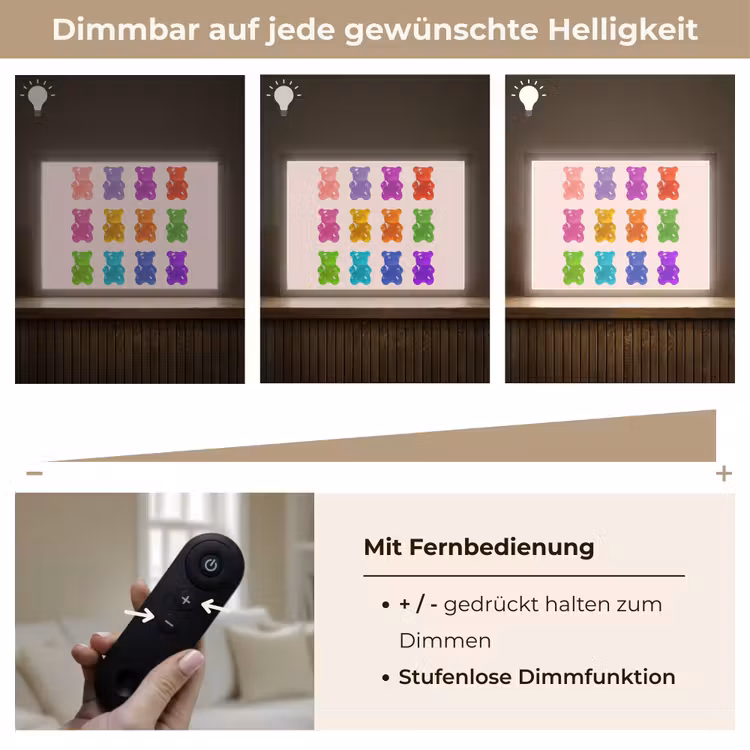 Beer - Kleurrijk - Snoep Light Box met batterij (Wandlamp) middel -USP_dimbaarDE