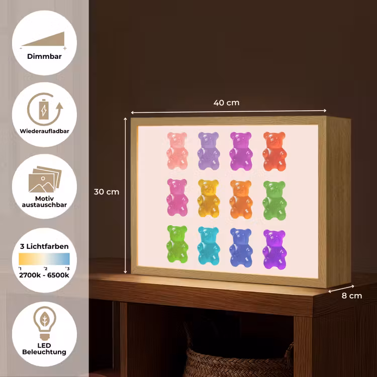 Beer - Kleurrijk - Snoep Light Box met batterij (Wandlamp) middel -USP_websiteoverzichtDE