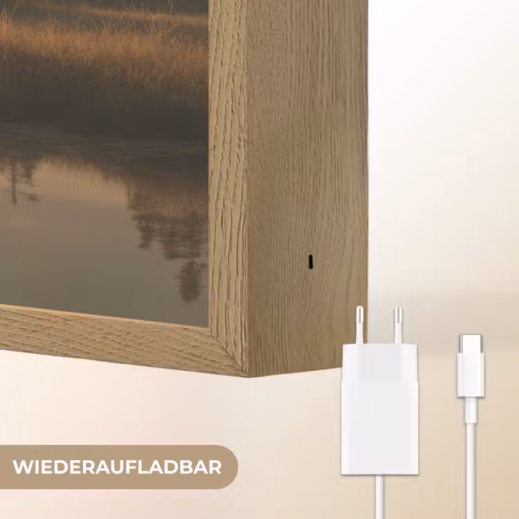 Beer - water - Bos - Ochtendlicht Light Box met batterij (Wandlamp) middel -USP_websiteoplaadbaarDE