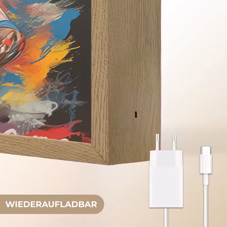 Basketbal - Verf - Kleuren - Rood Light Box met batterij (Wandlamp) middel -USP_websiteoplaadbaarDE