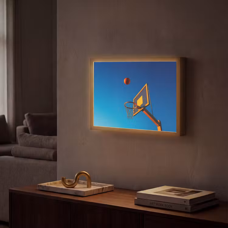 Basketbal - Lucht - Ring Light Box met batterij (Wandlamp) middel -sfeer1