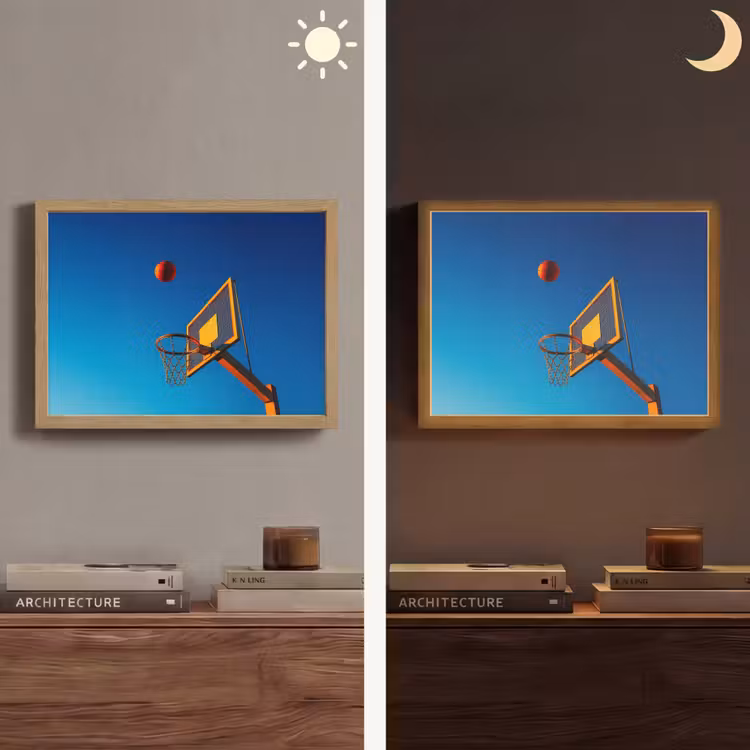 Basketbal - Lucht - Ring Light Box met batterij (Wandlamp) middel -sfeer3