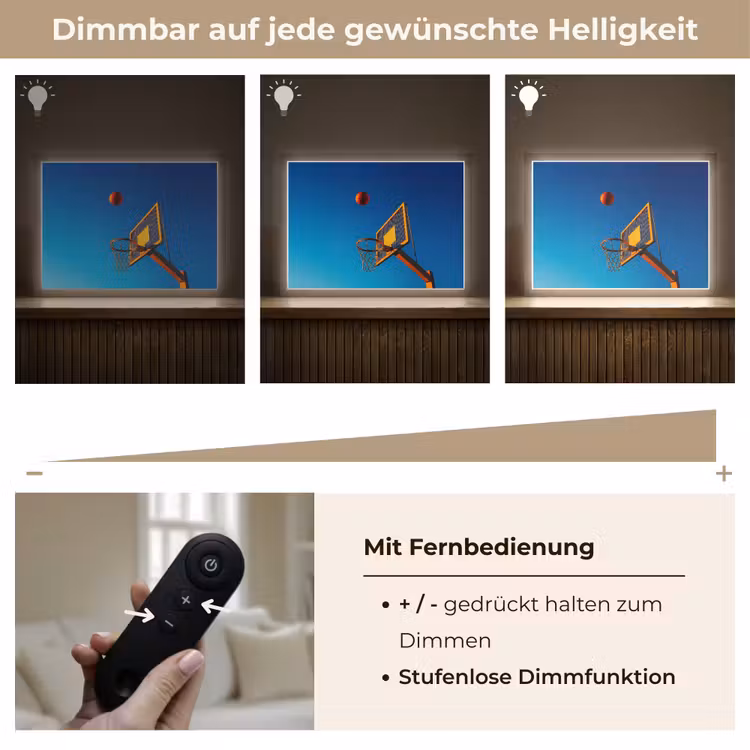 Basketbal - Lucht - Ring Light Box met batterij (Wandlamp) middel -USP_dimbaarDE