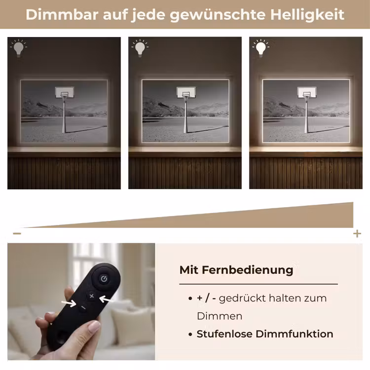 Basketbalpaal - Landschap - Zand - Wit Light Box met batterij (Wandlamp) middel -USP_dimbaarDE