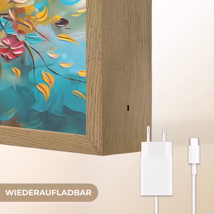 Boom - Abstract - Kleurrijk - Bloemen Light Box met batterij (Wandlamp) middel -USP_websiteoplaadbaarDE