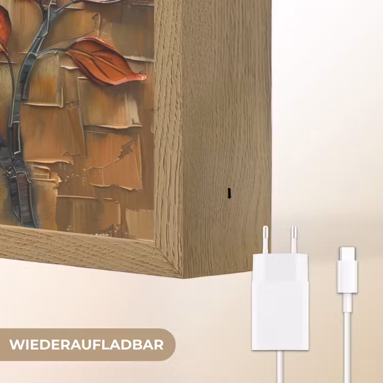 Boom - Abstract - Natuur - Kunst Light Box met batterij (Wandlamp) middel -USP_websiteoplaadbaarDE