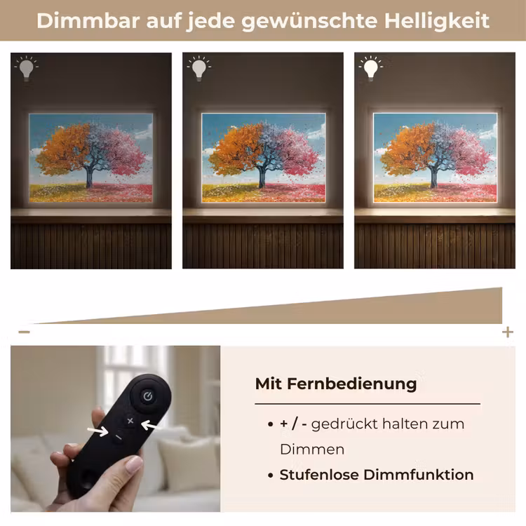 Boom - Kleurrijk - Natuur - Levensboom Light Box met batterij (Wandlamp) middel -USP_dimbaarDE