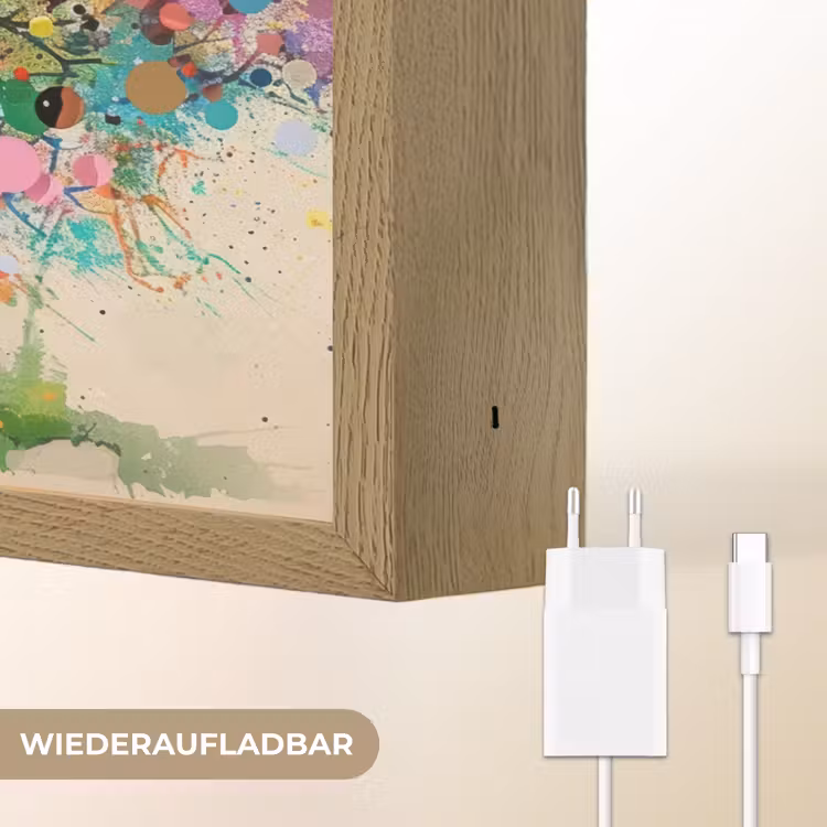 Levensboom - Natuur - Kleurrijk - Boom Light Box met batterij (Wandlamp) middel -USP_websiteoplaadbaarDE