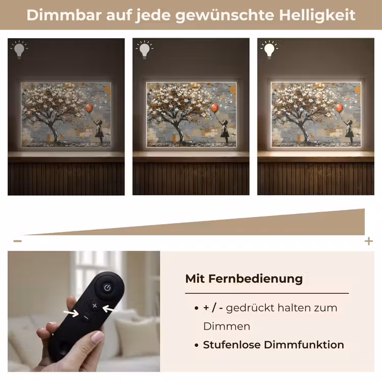 Boom - Graffiti - Banksy Style - Balloon Girl Light Box met batterij (Wandlamp) middel -USP_dimbaarDE