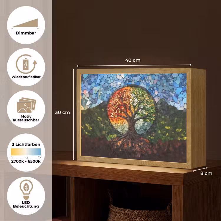 Boom - Seizoenen - Mozaïek - Bergen Light Box met batterij (Wandlamp) middel -USP_websiteoverzichtDE