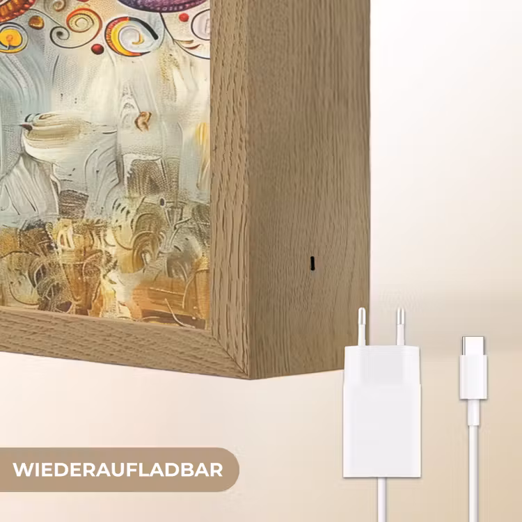 Boom - Kunst - Modern - Natuur Light Box met batterij (Wandlamp) middel -USP_websiteoplaadbaarDE