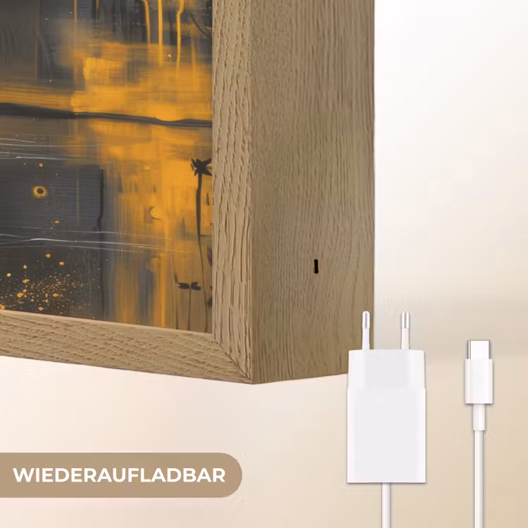 Boom - Verflook - Hert - Natuur - Goud Light Box met batterij (Wandlamp) middel -USP_websiteoplaadbaarDE