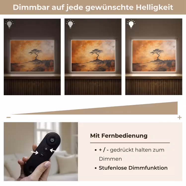 Boom - Landschap - Oranje Light Box met batterij (Wandlamp) middel -USP_dimbaarDE