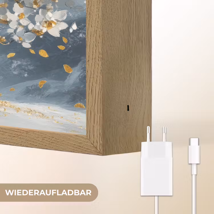 Boom - Winter - Levensboom - Modern - Goud Light Box met batterij (Wandlamp) middel -USP_websiteoplaadbaarDE