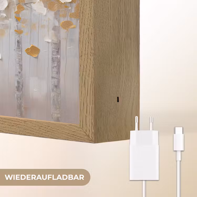 Bomen - Aquarel - Kunst - Natuur Light Box met batterij (Wandlamp) middel -USP_websiteoplaadbaarDE
