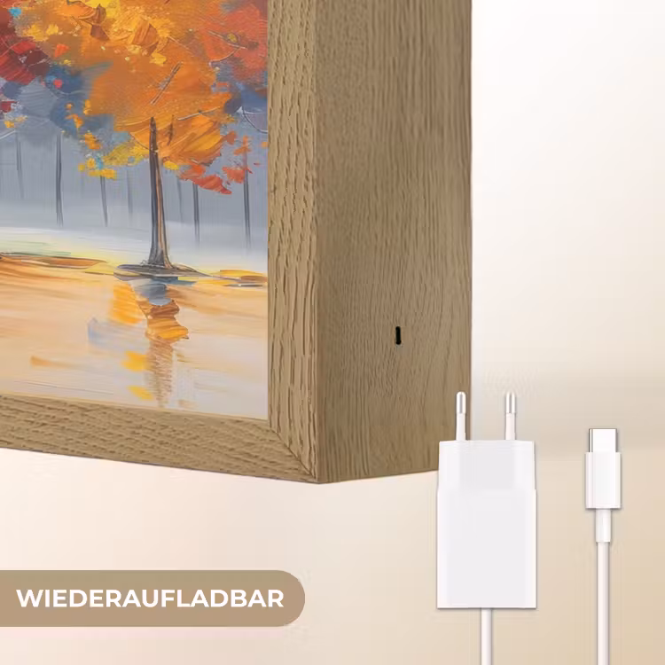 Bomen - Kleurrijk - Natuur - Abstract Light Box met batterij (Wandlamp) middel -USP_websiteoplaadbaarDE