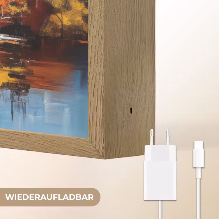 Bomen Frankfurt- Stad - Skyline - Brug Light Box met batterij (Wandlamp) middel -USP_websiteoplaadbaarDE