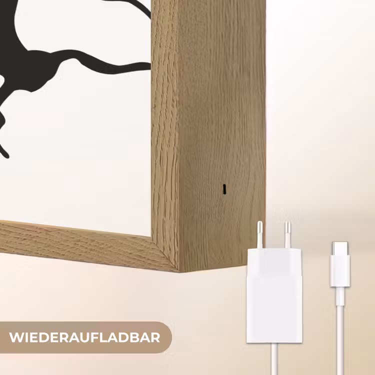 Bomen - Gezicht - Kunst - Abstract Light Box met batterij (Wandlamp) middel -USP_websiteoplaadbaarDE